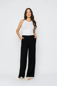 Orb Stevie Wide Leg Pull On Pant-Black