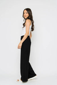 Orb Stevie Wide Leg Pull On Pant-Black