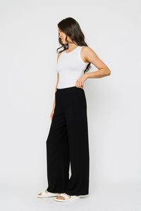 Orb Stevie Wide Leg Pull On Pant-Black