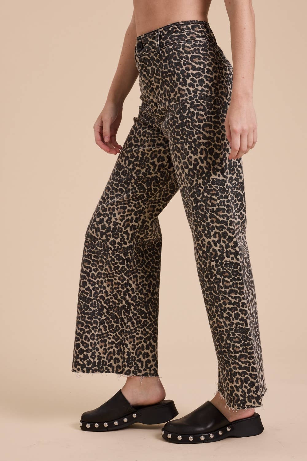 Leopard Wide Leg Jeans