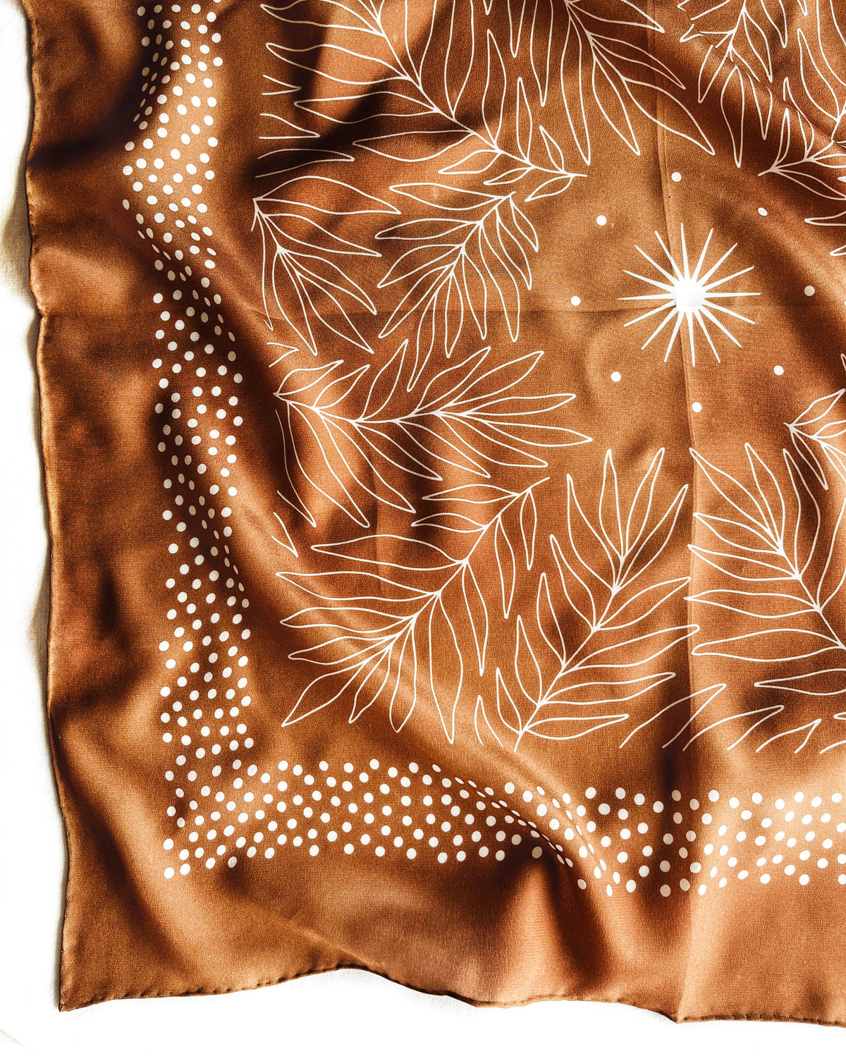 Silk Bandana Scarf-Tropical Palms Amber