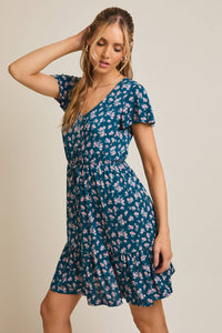 Ditzy Button Down Dress - Plus Size