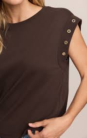 ZSUPPLY Camino Grommet Top- Dark Chocolate