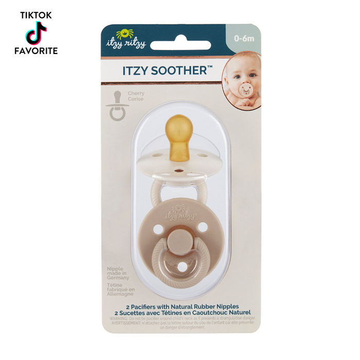 Itzy Ritzy Canada - *New Size* Itzy Soother™ Natural Rubber Paci Sets: Coconut + Toast 6-18 M