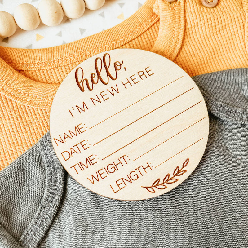 Knotty Design Co. - Baby Birth Announcement Sign