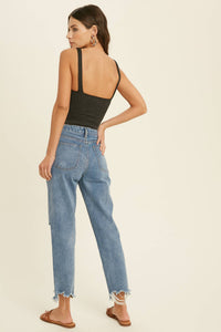 Ribbed Bralette - Charcoal