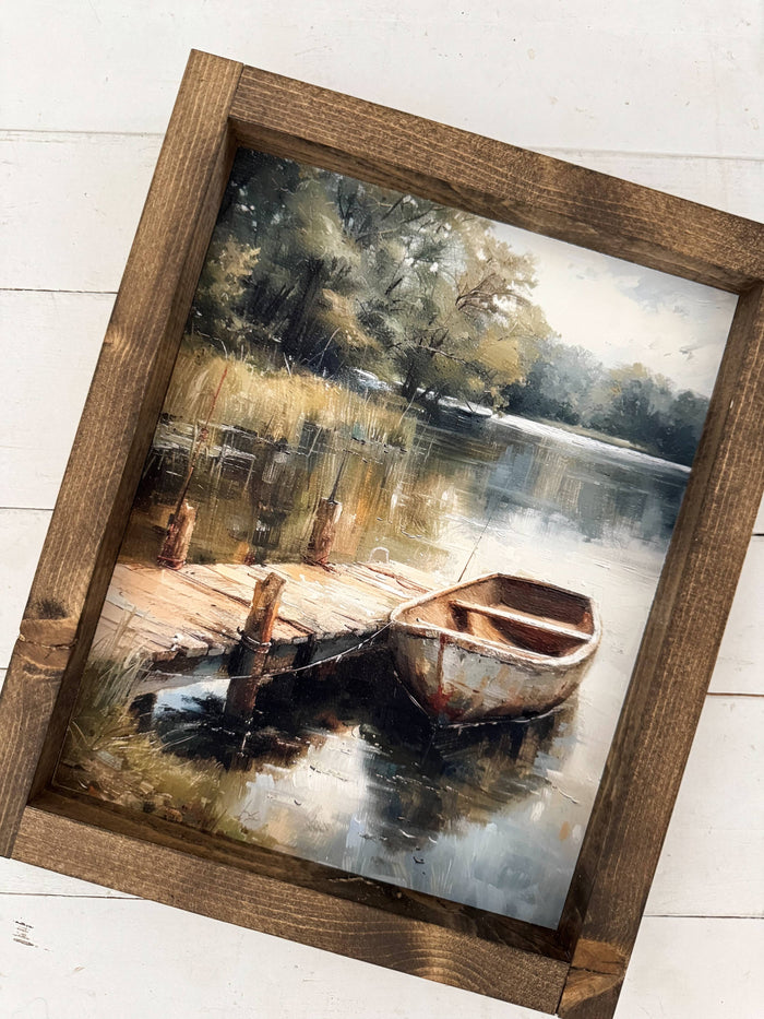 Ashwood Designs - Serene Boat Sign: Dark Walnut / 9x11
