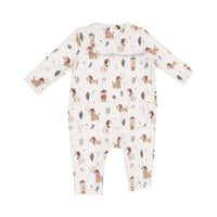 Angel Dear Cowboy Dogs Romper - Ivory/Green