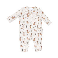 Angel Dear Cowboy Dogs Romper - Ivory/Green