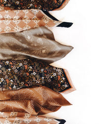 Silk Bandana Scarf-Tropical Palms Amber