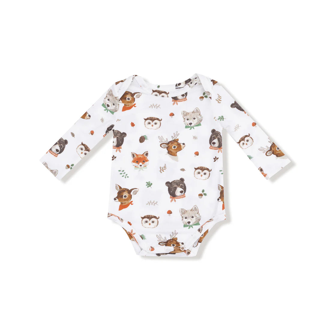 Lap Shoulder Bodysuit - Woodland Animal Faces