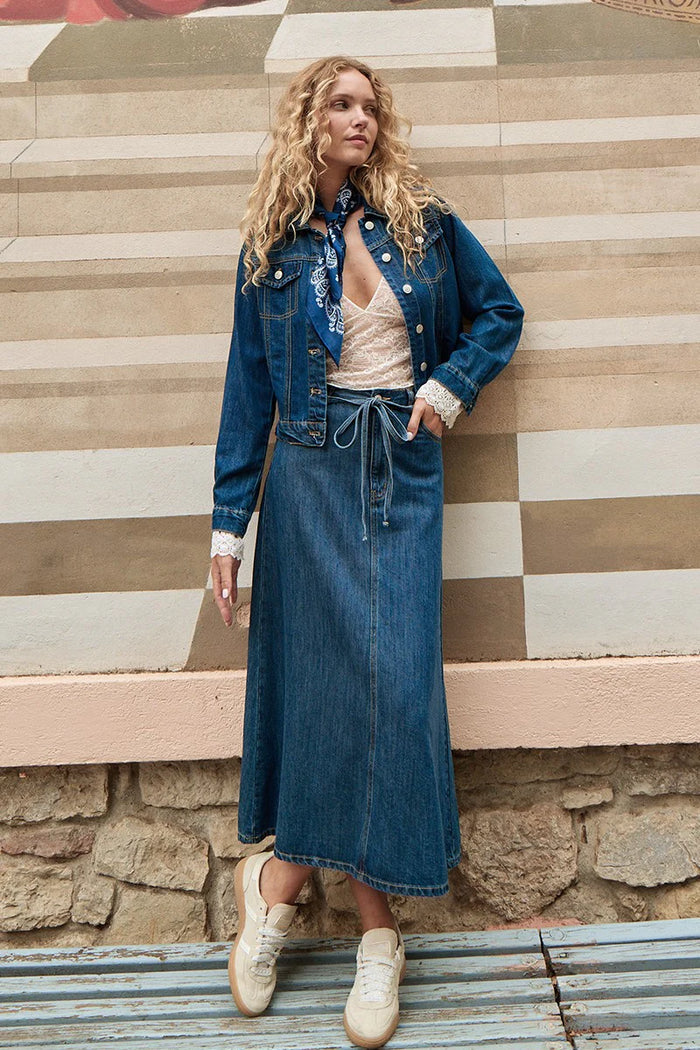 Molly Bracken Dark blue denim skirt