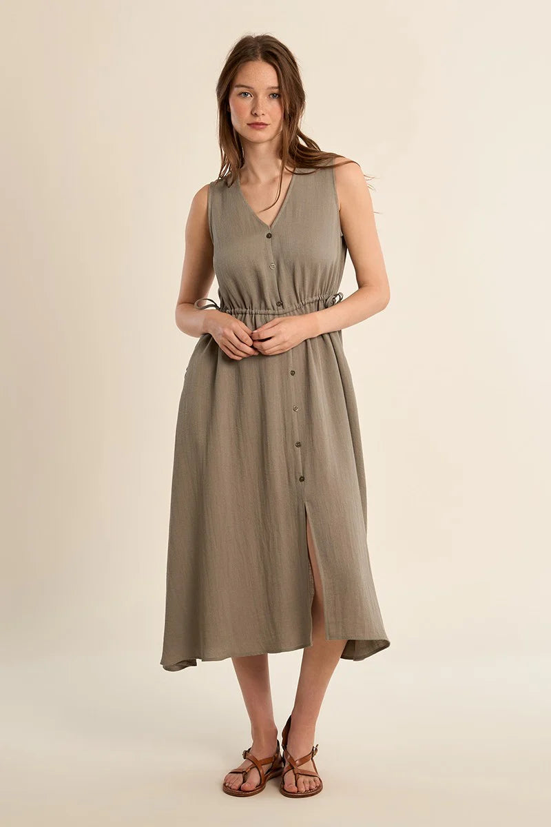 Molly Bracken Flowy Dress In Sage