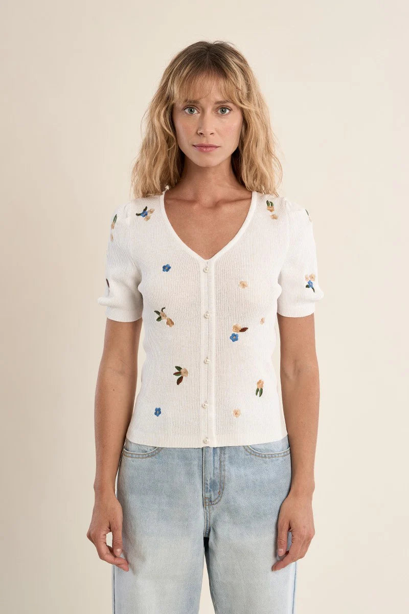 Molly Bracken white floral top