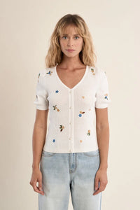 Molly Bracken white floral top