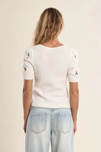 Molly Bracken white floral top