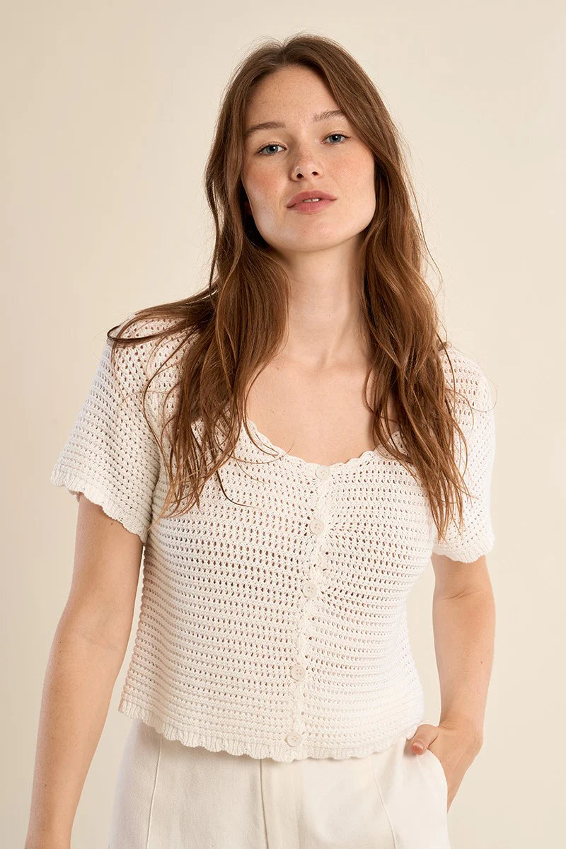 Molly Bracken Knit Cardi - White