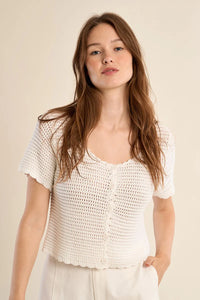 Molly Bracken Knit Cardi - White