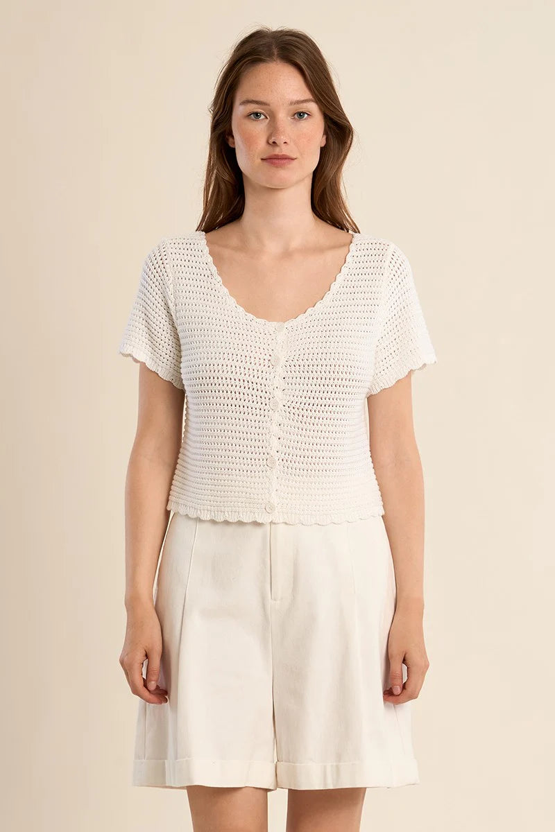 Molly Bracken Knit Cardi - White