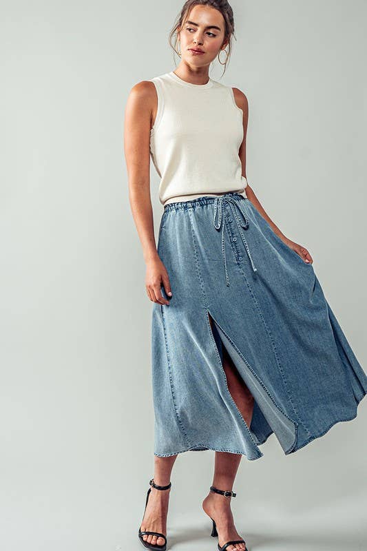 Denim Midi Skirt