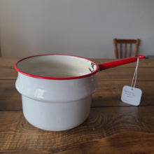 Load image into Gallery viewer, STV32 Red and White Enamel Pot
