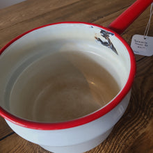 Load image into Gallery viewer, STV32 Red and White Enamel Pot
