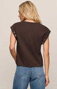 ZSUPPLY Camino Grommet Top- Dark Chocolate