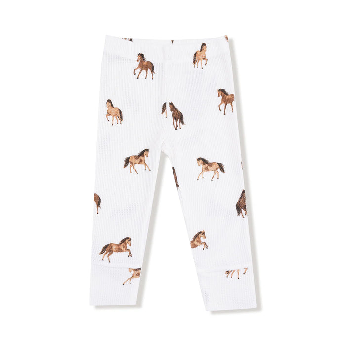 Angel Dear Long Sleeve Loungewear Set - Mini Horses / Ivory