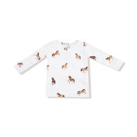 Angel Dear Long Sleeve Loungewear Set - Mini Horses / Ivory
