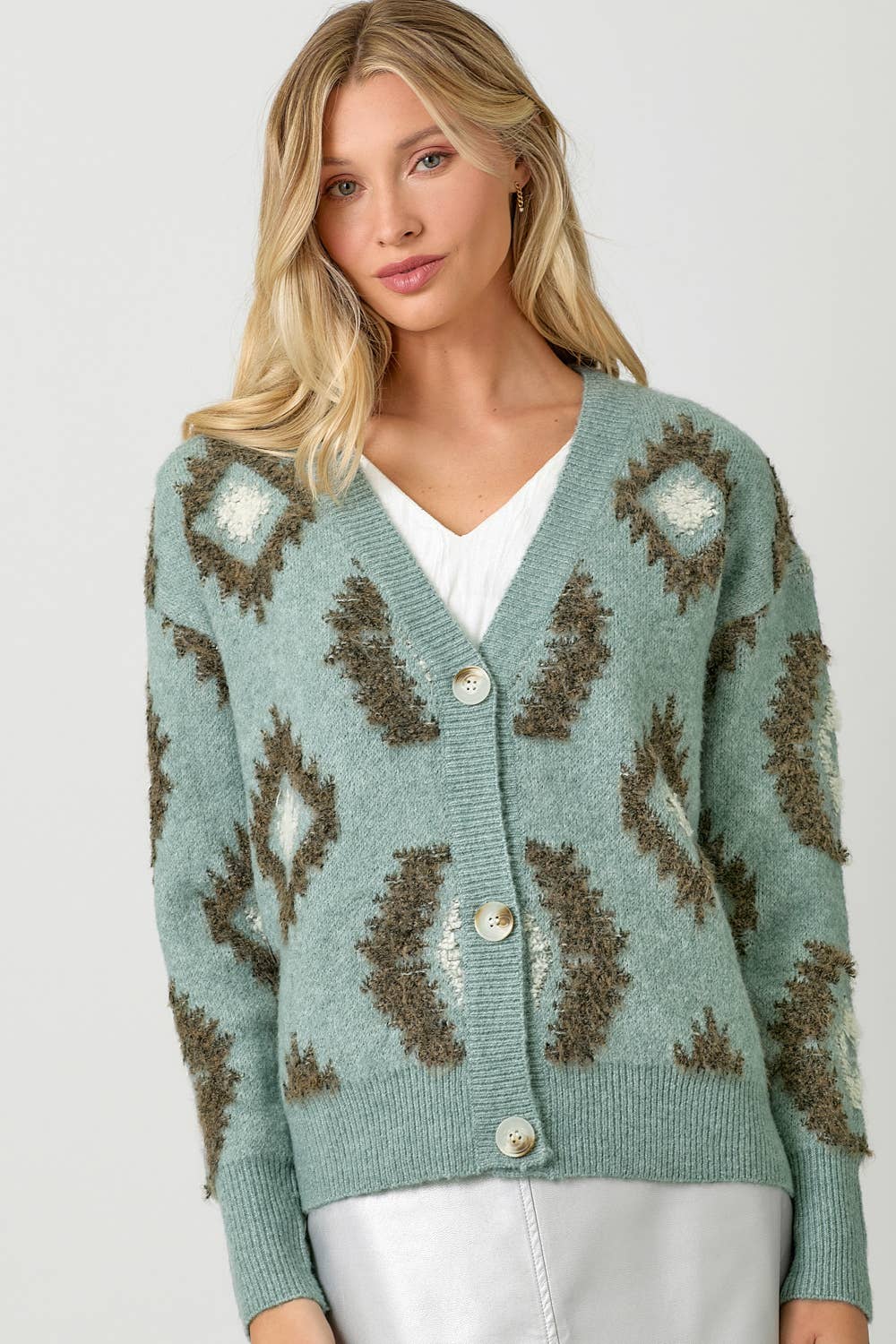 Aztec Cardi - Sage