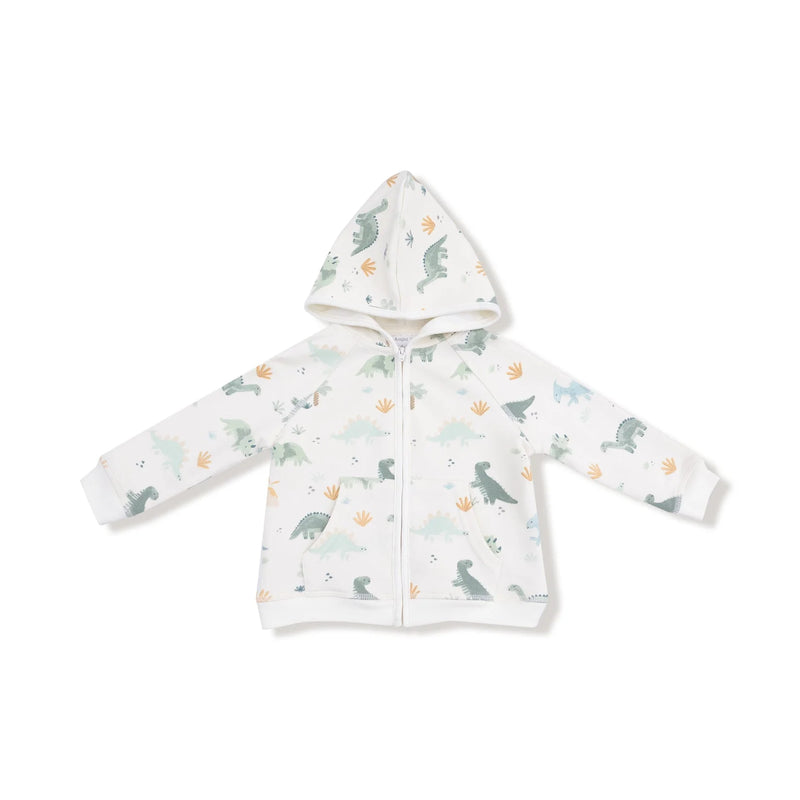 Angel Dear French Terry Zip Hoodie & Jogger Set - Soft Dinos Green