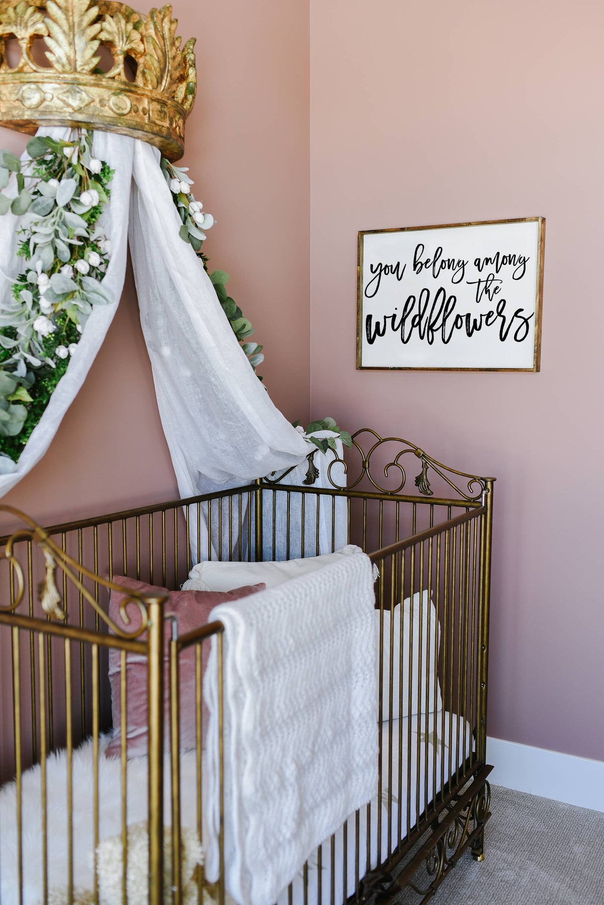 You Belong Among The Wildflowers Framed Wall Art - White