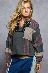 Quilted Balloon Sleeve Top