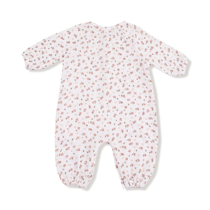 Angel Dear Peasant Romper Carrie Floral / Ivory