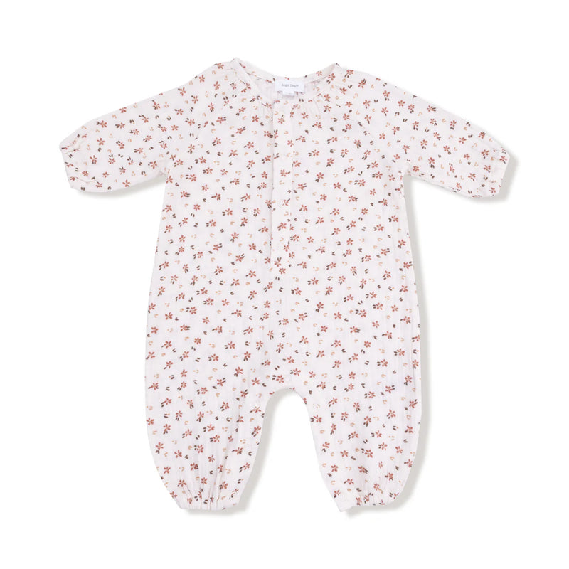 Angel Dear Peasant Romper Carrie Floral / Ivory