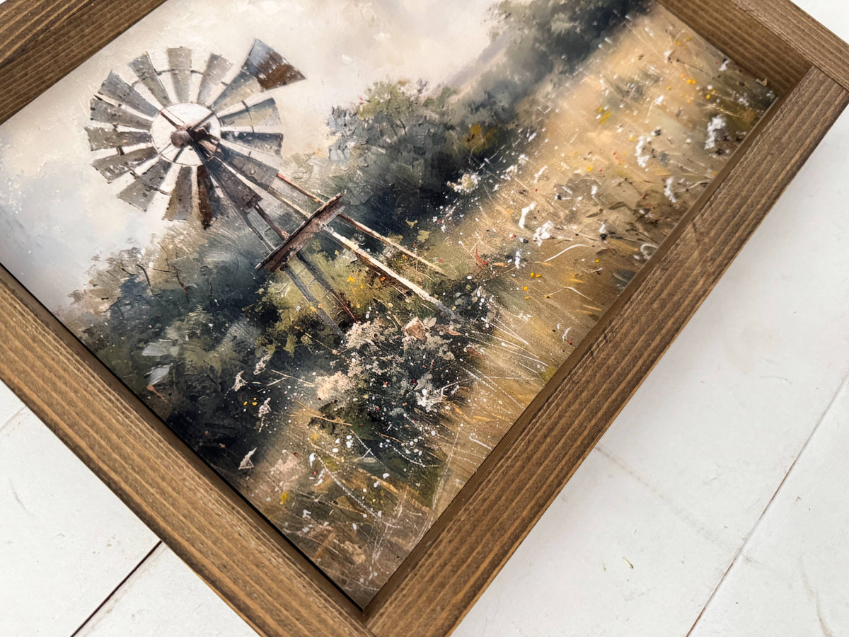 Ashwood Designs - Windmill wood sign: Dark Walnut / 9x11