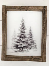 Ashwood Designs - Winter Trees Print: Dark Walnut / 9x11