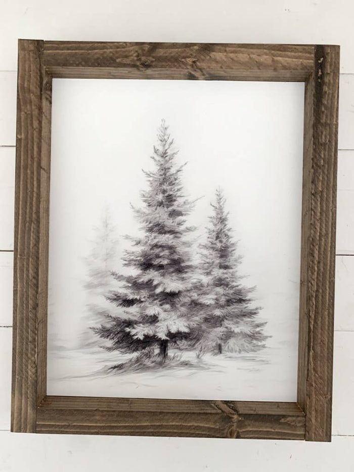 Ashwood Designs - Winter Trees Print: Dark Walnut / 9x11