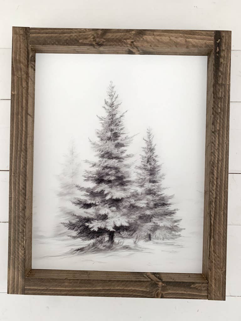Ashwood Designs - Winter Trees Print: Dark Walnut / 9x11
