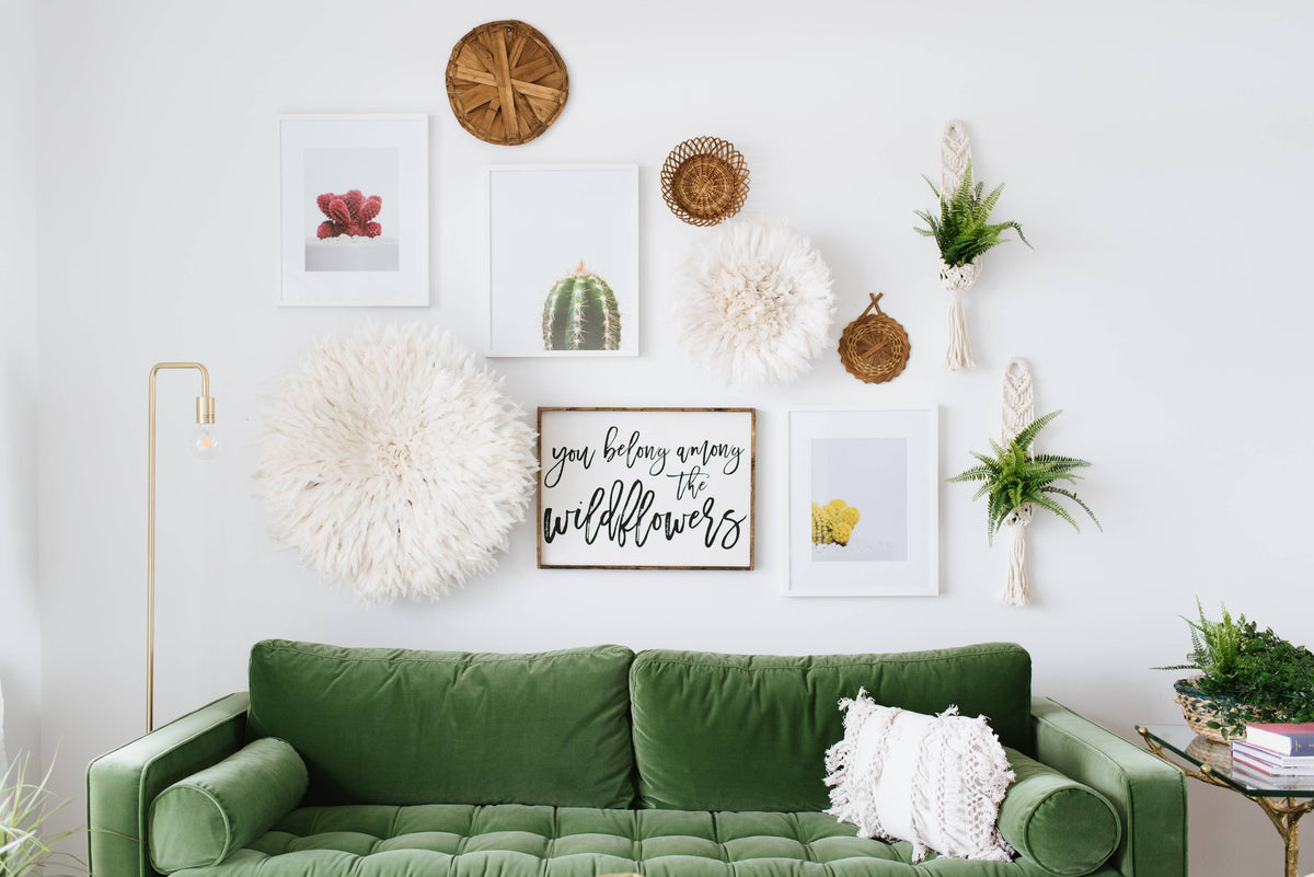 You Belong Among The Wildflowers Framed Wall Art - White