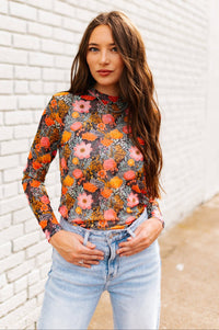 Punchy Petals Mesh Top