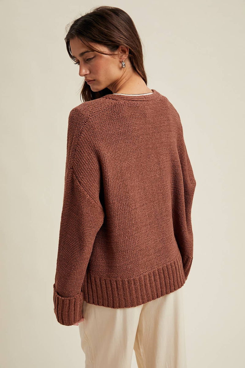 Lightweight Knit Cardi - Cocoa