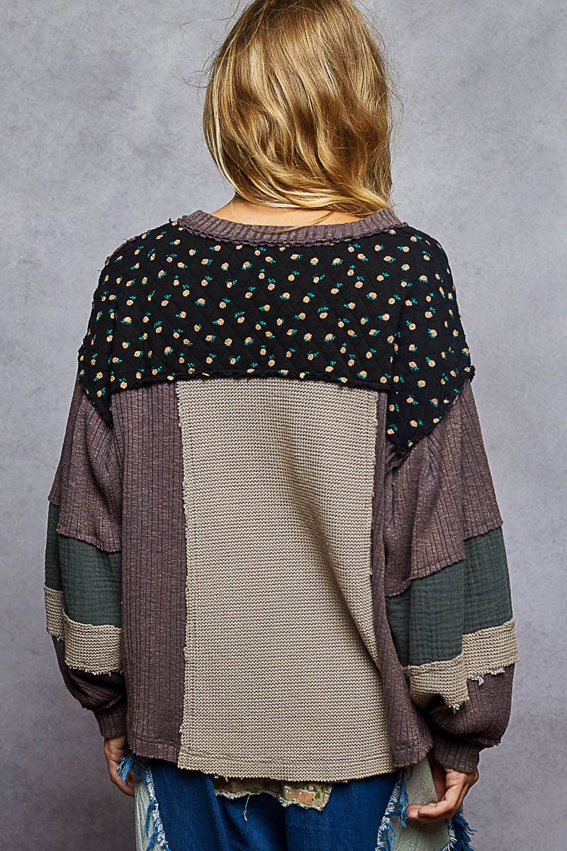 Quilted Balloon Sleeve Top