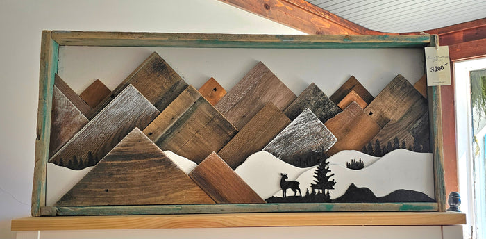 Genuine Woodworks and Designs Mountain Art Piece
