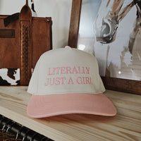 Literally Just A Girl Trucker Hat: Pink
