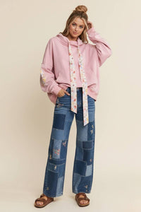 Funnel Neck Floral Pull-Over