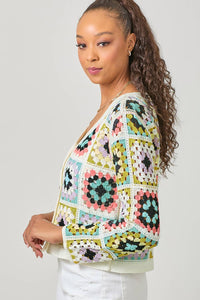 Crochet Button Up Jacket
