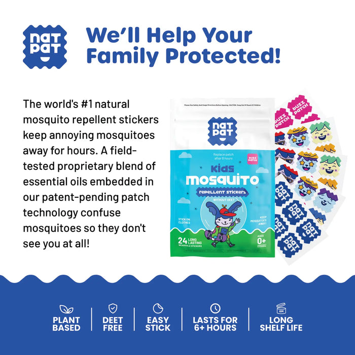 NATPAT Buzz Patch - Mosquito Repellent - Kids