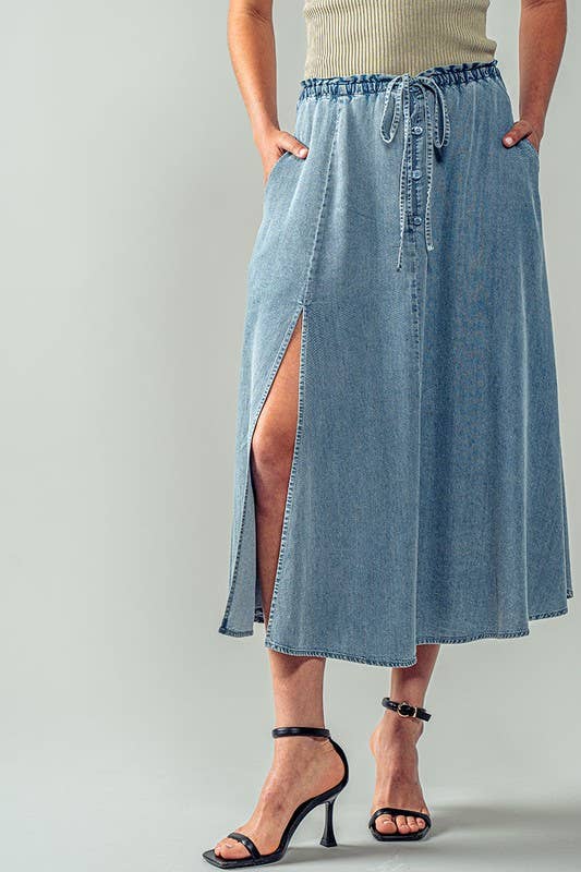 Denim Midi Skirt