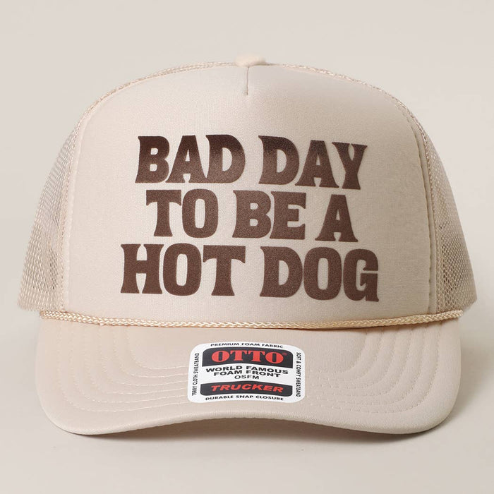 Bad Day to be a Hot Dog Tricker Hat - Tan